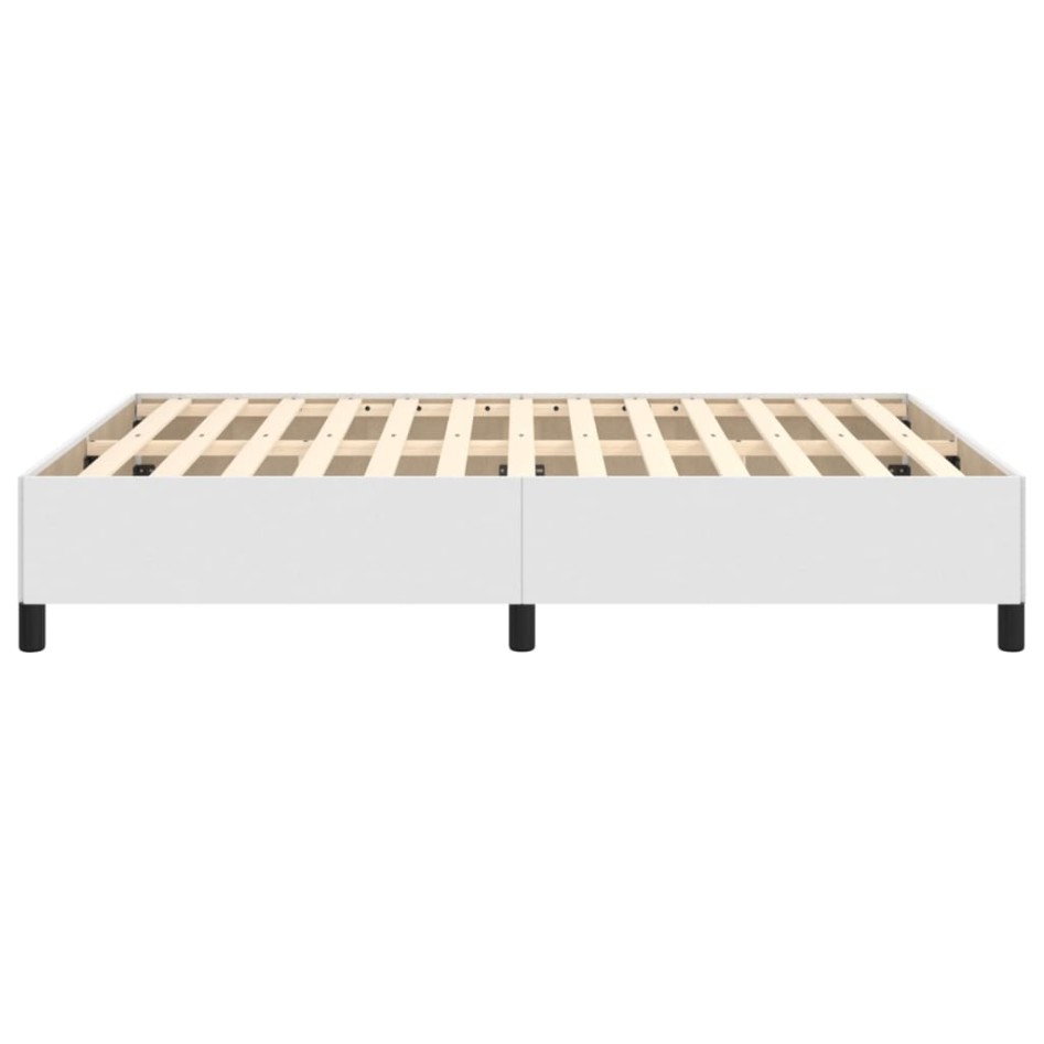 Estructura de cama de cuero sintético blanco 140x190