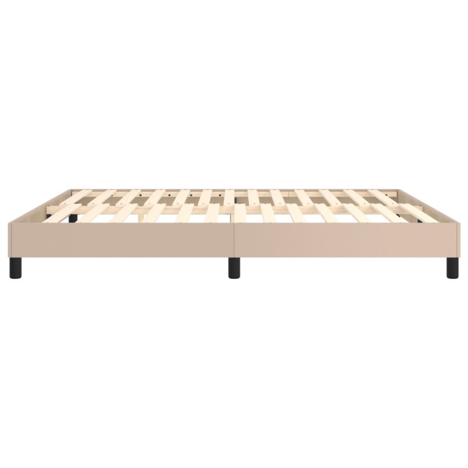 Estructura de cama de cuero sintético capuchino 160x200