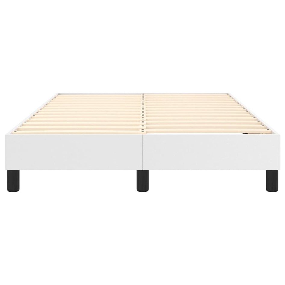 Estructura de cama de cuero sintético blanco 120x200