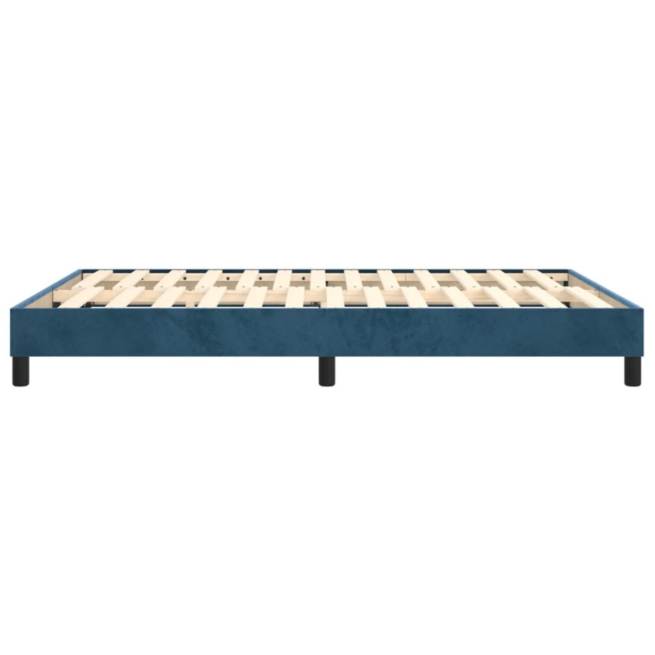 Estructura de cama de terciopelo azul 140x190