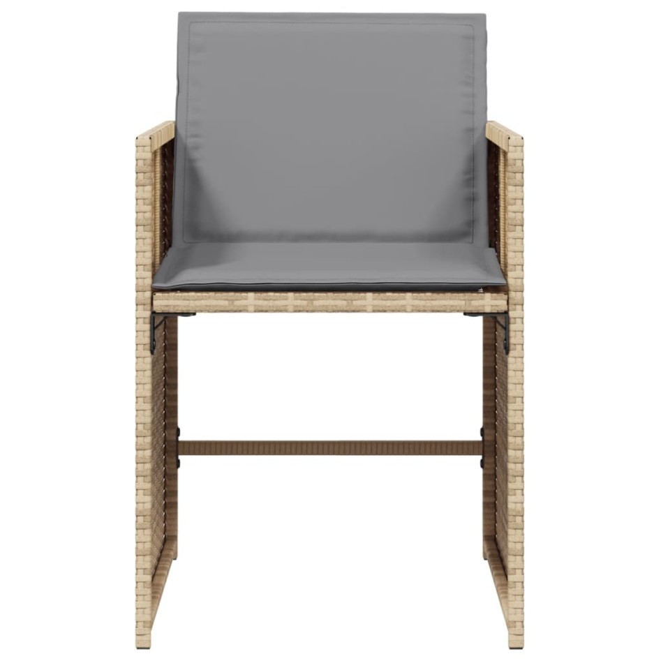 Sillones jardín con cojines 4 uds ratán sintético beige