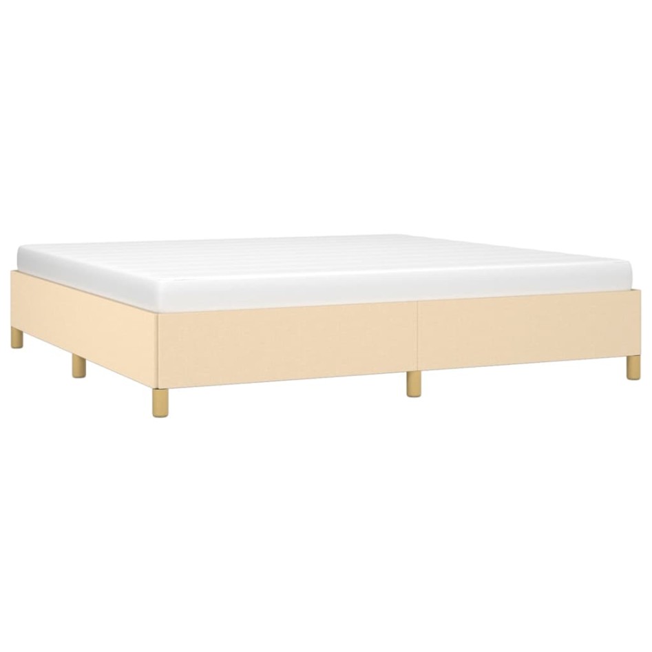 Estructura de cama de tela color crema 200x200
