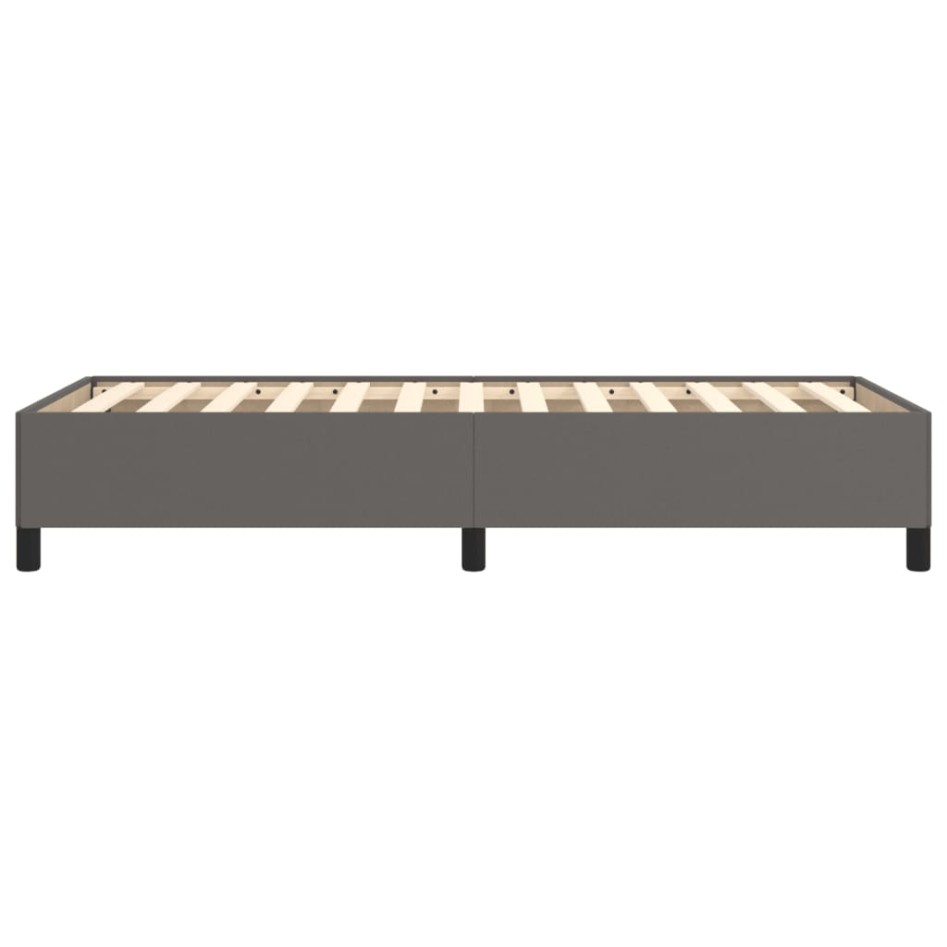 Estructura de cama cuero sintético gris 90x190