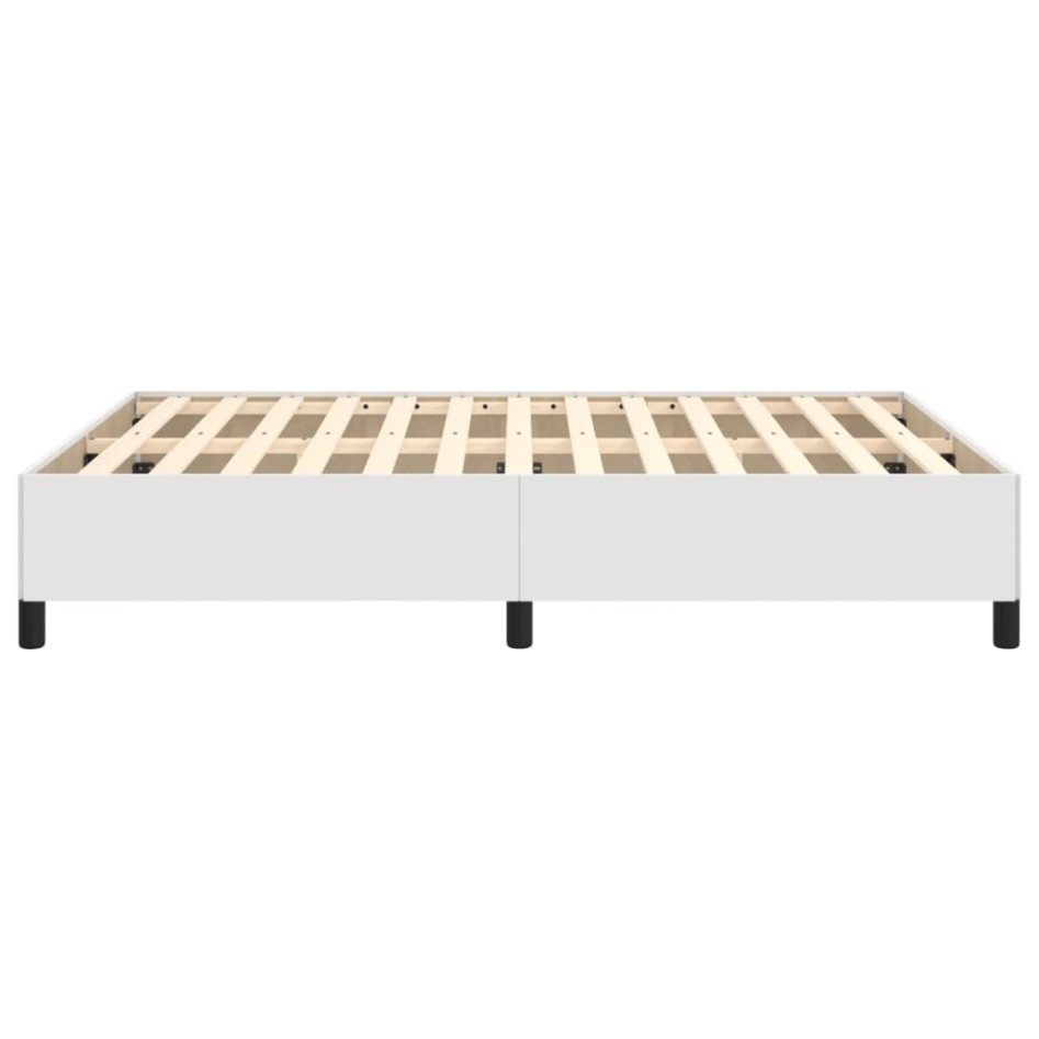 Estructura de cama de cuero sintético blanco 140x200