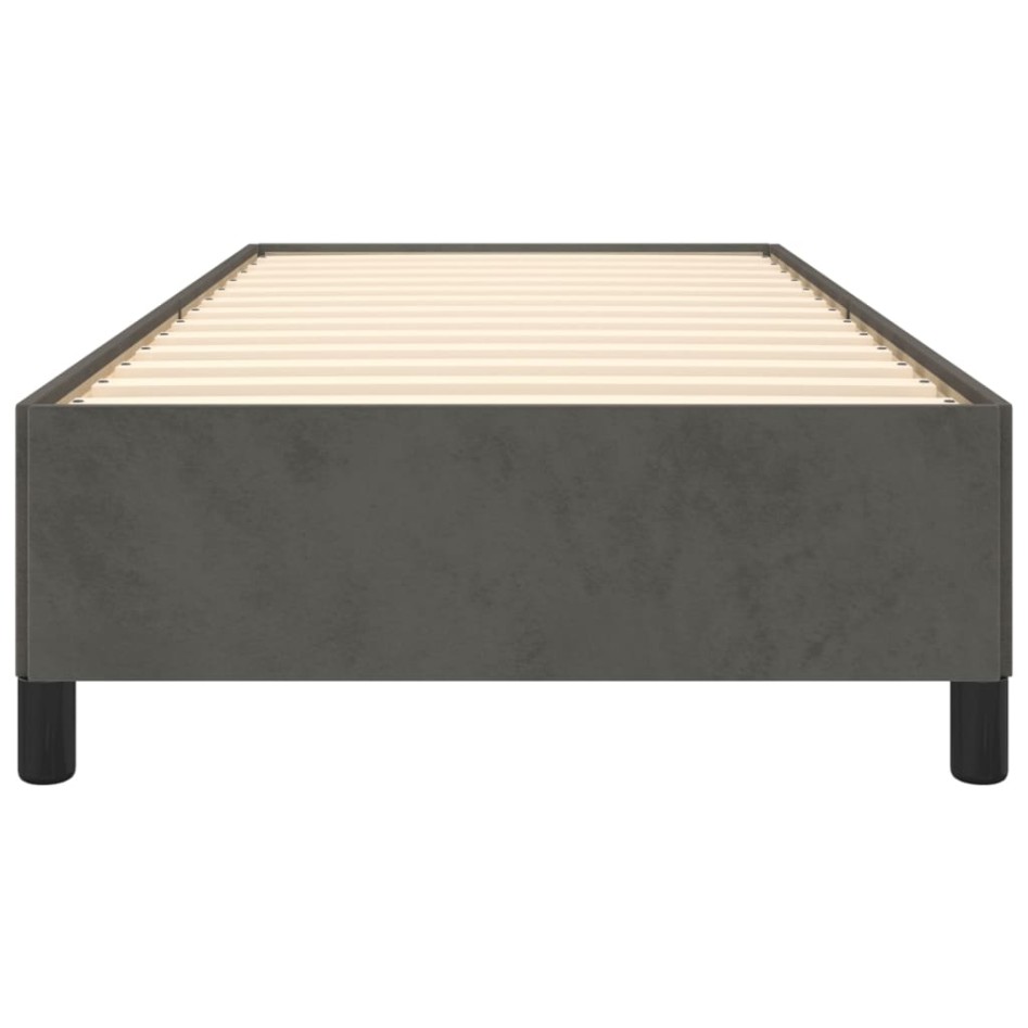 Estructura de cama de terciopelo gris oscuro 90x200