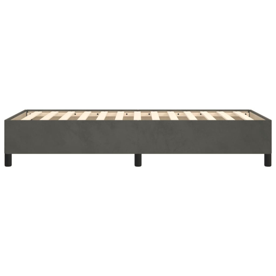Estructura de cama de terciopelo gris oscuro 90x200