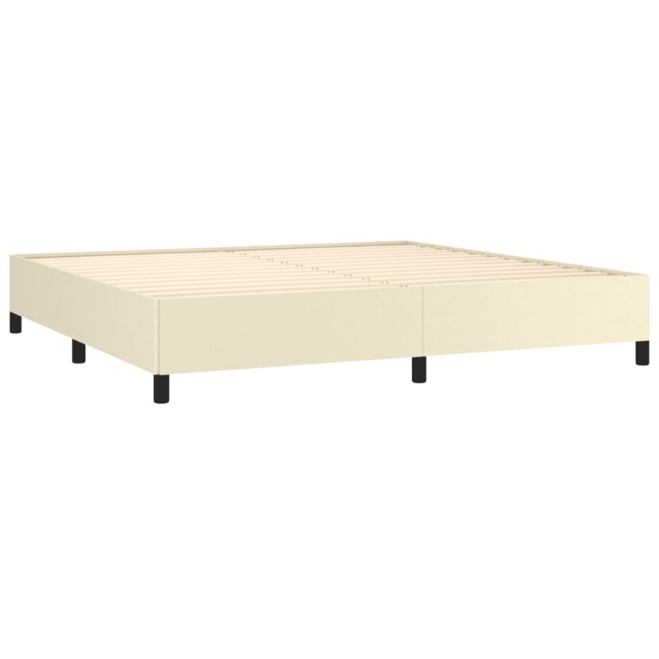 Estructura de cama de cuero sintético color crema 200x200