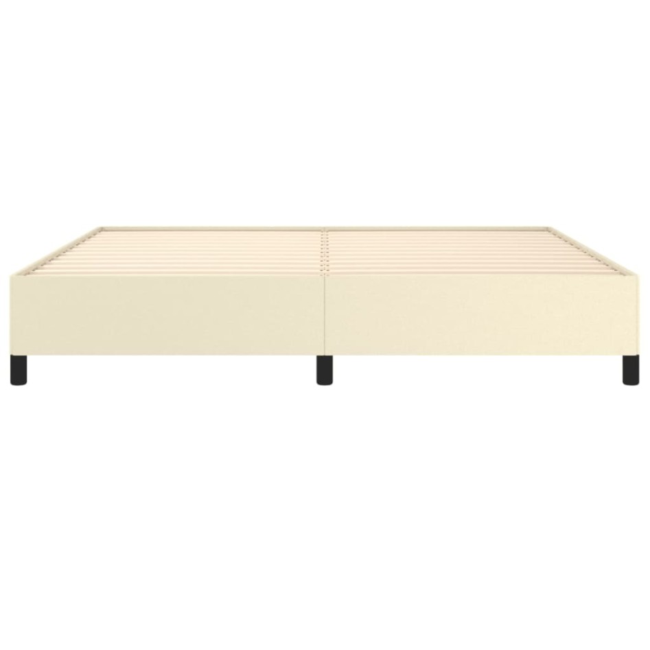 Estructura de cama de cuero sintético color crema 200x200