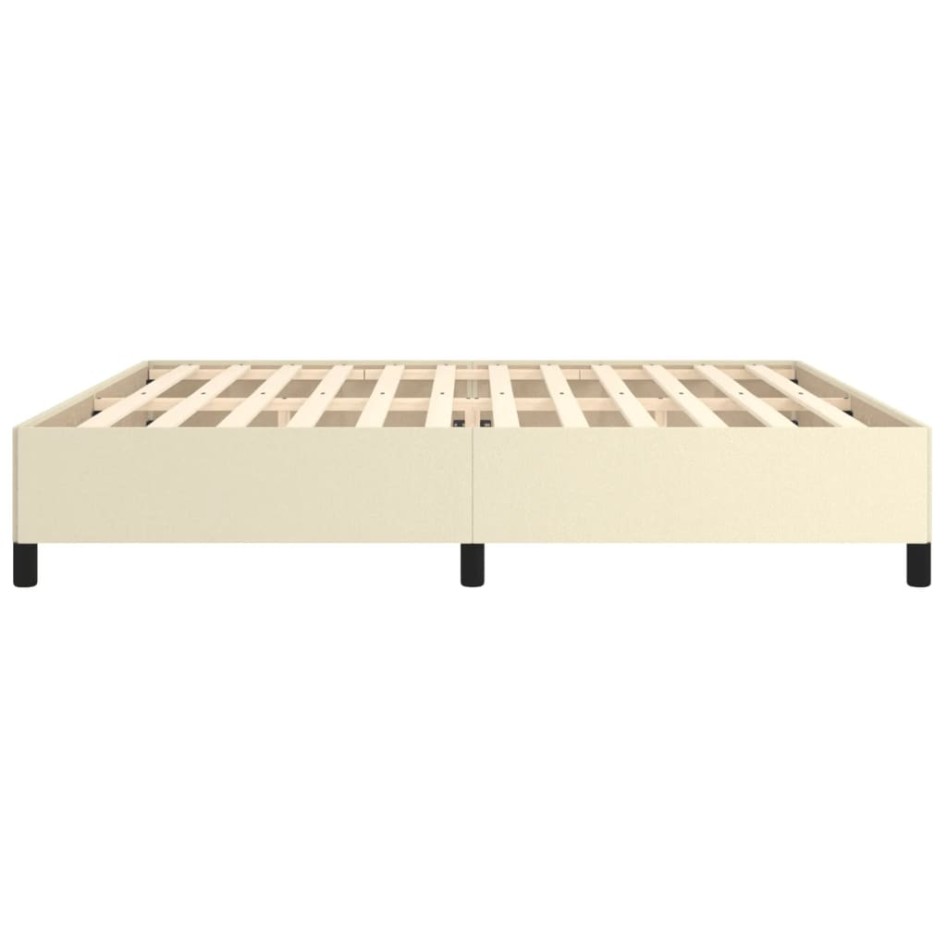 Estructura de cama de cuero sintético color crema 200x200