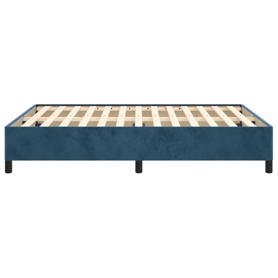 Estructura de cama de terciopelo azul 140x190