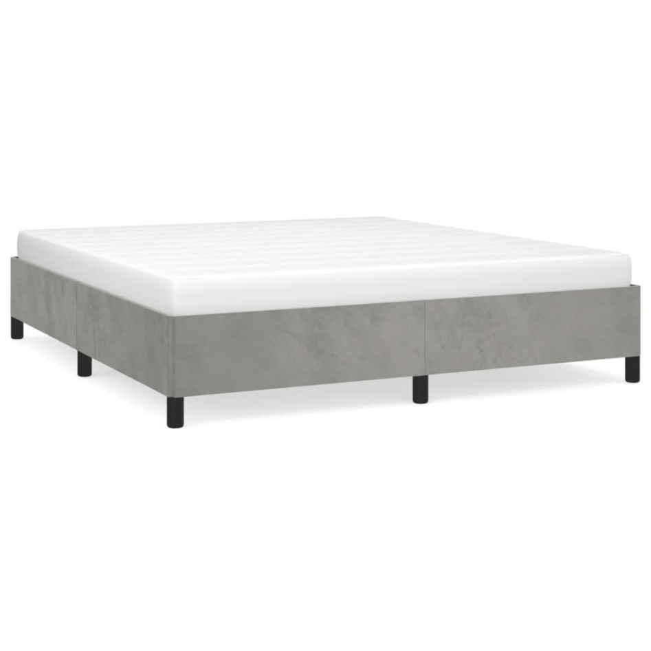 Estructura de cama de terciopelo gris claro 180x200