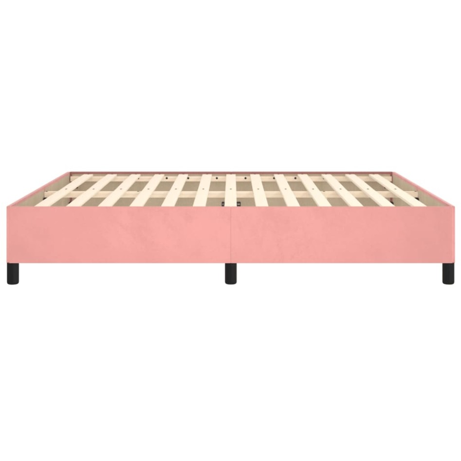 Estructura de cama de terciopelo rosa 180x200