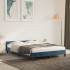 Estructura cama con cabecero terciopelo azul oscuro 140x200