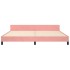 Estructura de cama con cabecero de terciopelo rosa 200x200