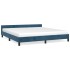 Estructura cama con cabecero terciopelo azul oscuro 180x200