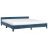 Estructura cama con cabecero terciopelo azul oscuro 180x200