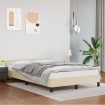 Estructura de cama con cabecero cuero sintético crema 120x200cm