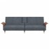 Sofá cama con portavasos terciopelo gris