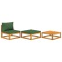 Set de muebles para jardín 3 piezas con cojines madera