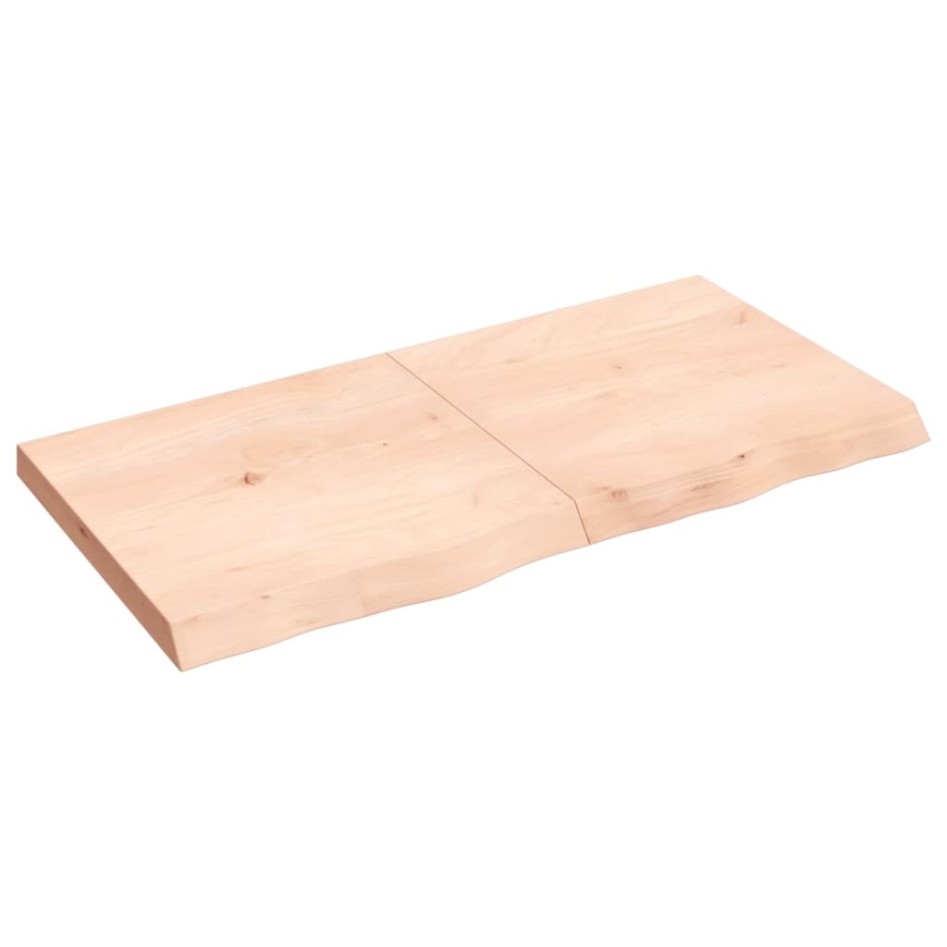 Estante de pared madera maciza roble sin tratar 120x60x(2-6)