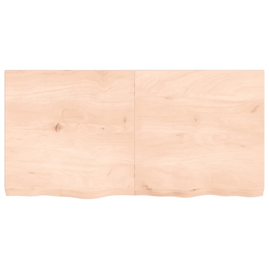 Estante de pared madera maciza roble sin tratar 120x60x(2-6)