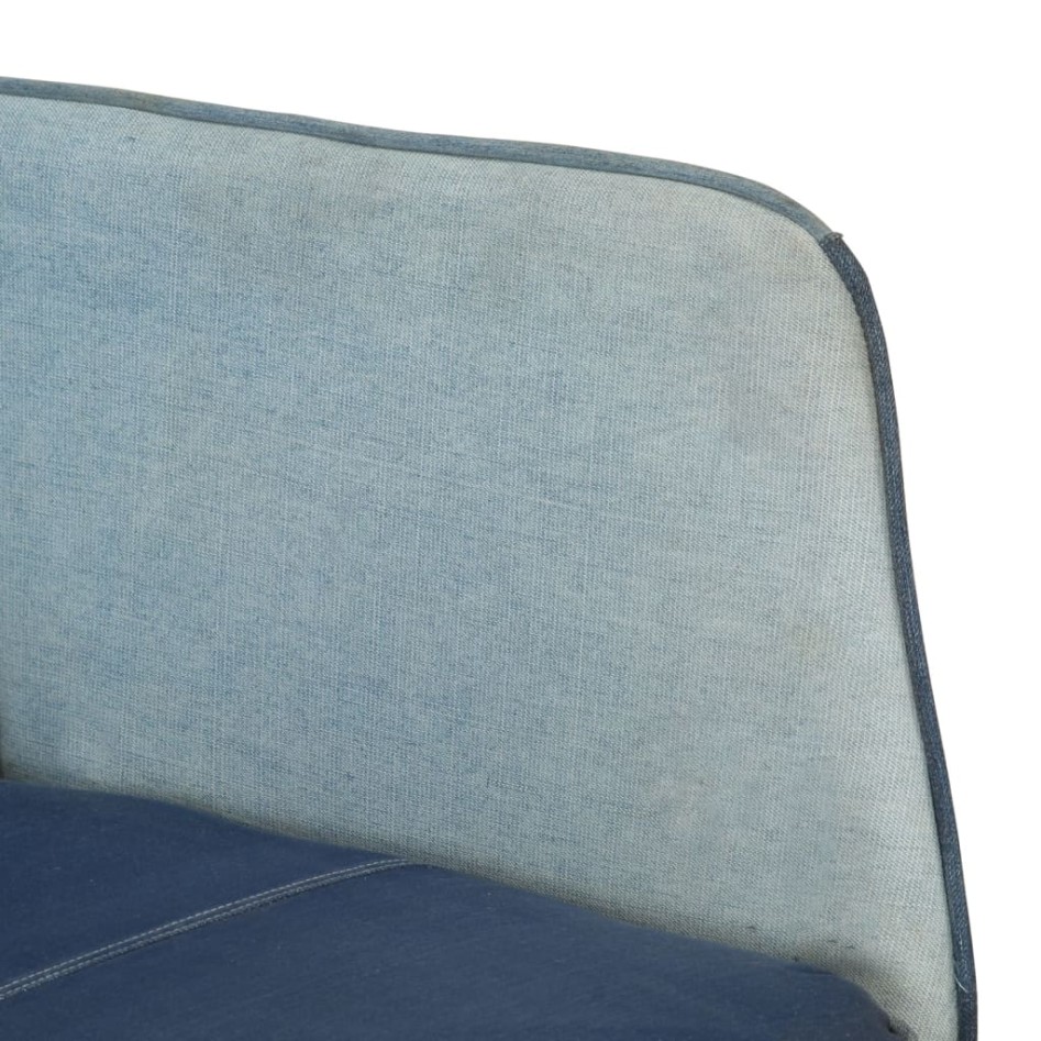 Mecedora de lona patchwork azul