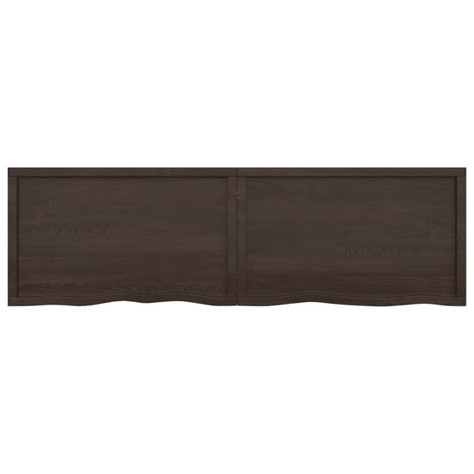 Encimera de baño madera tratada marrón oscuro 200x60x(2-4)