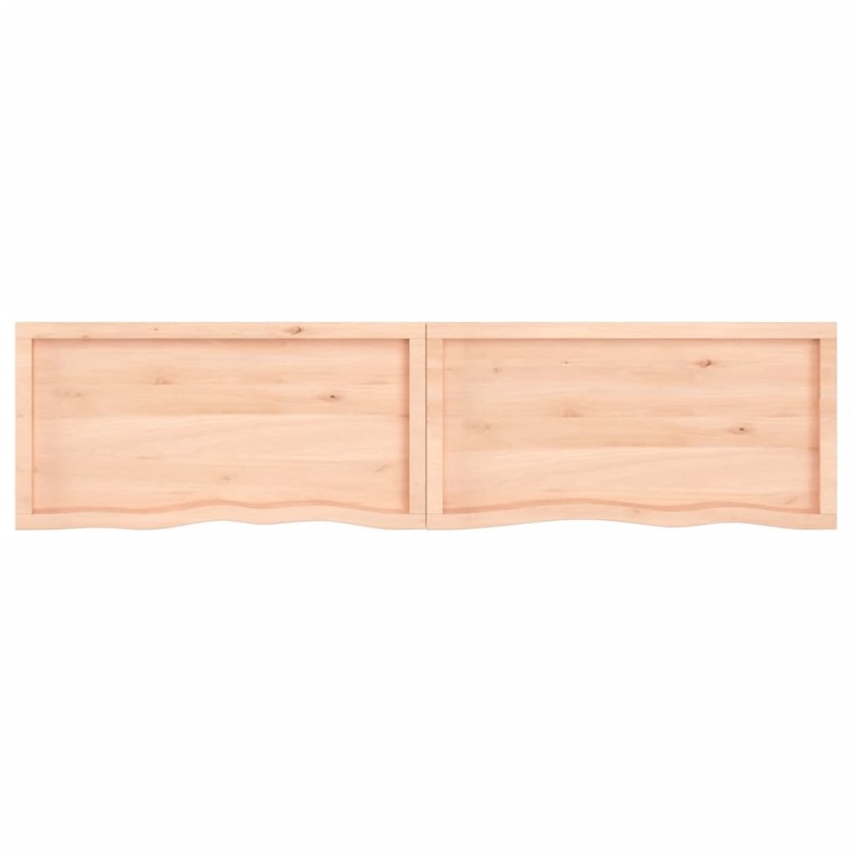Encimera de baño madera maciza sin tratar 220x50x(2-4)