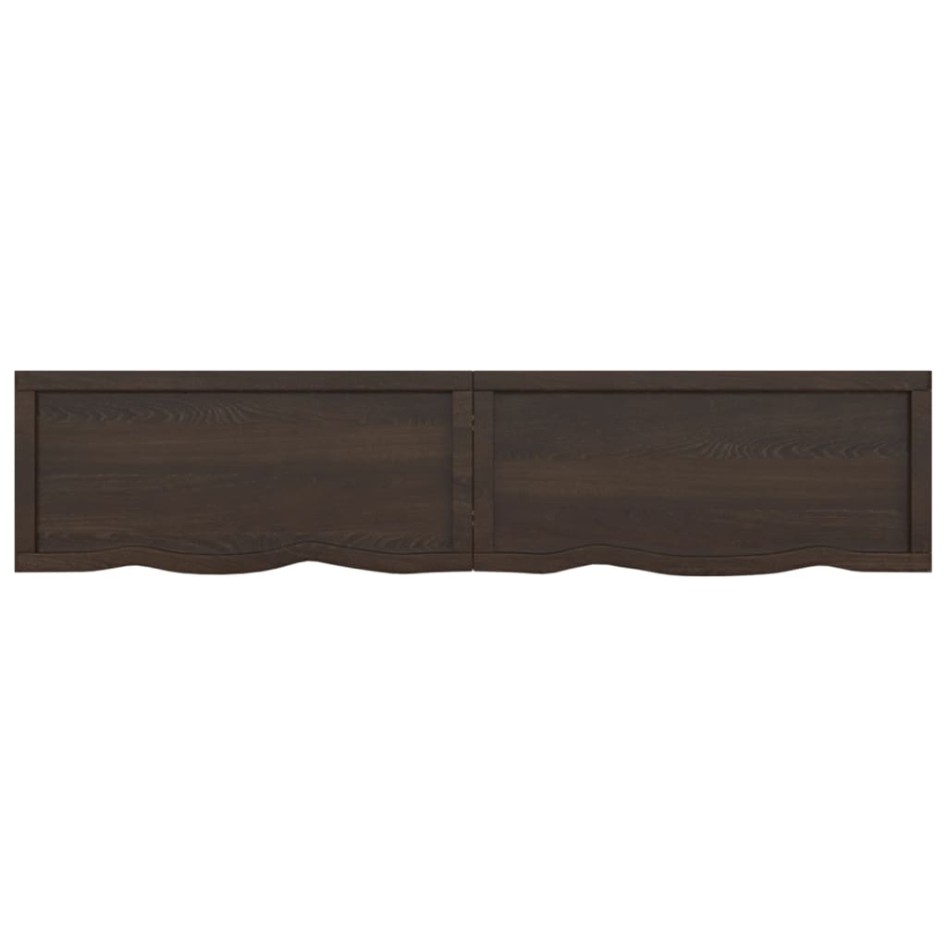 Encimera de baño madera tratada marrón oscuro 180x40x(2-4)