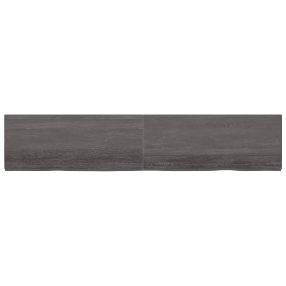 Encimera de baño madera tratada marrón oscuro 200x40x(2-4)