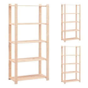Estantería 5 niveles 3 unidades madera pino maciza 250