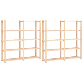 Estantería 5 niveles 2 unidades madera pino maciza 500