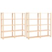 Estantería 5 niveles 2 unidades madera pino maciza 500 kg