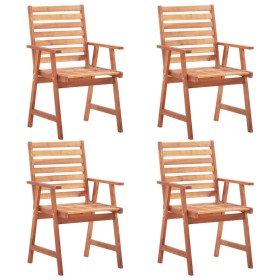 Sillas de comedor de jardín 4 unidades madera maciza de