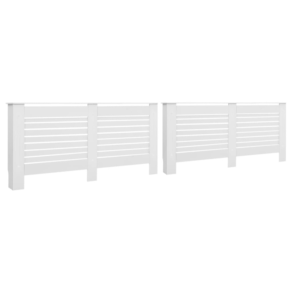 Cubiertas para radiador 2 unidades MDF blanco 172x19x81,5