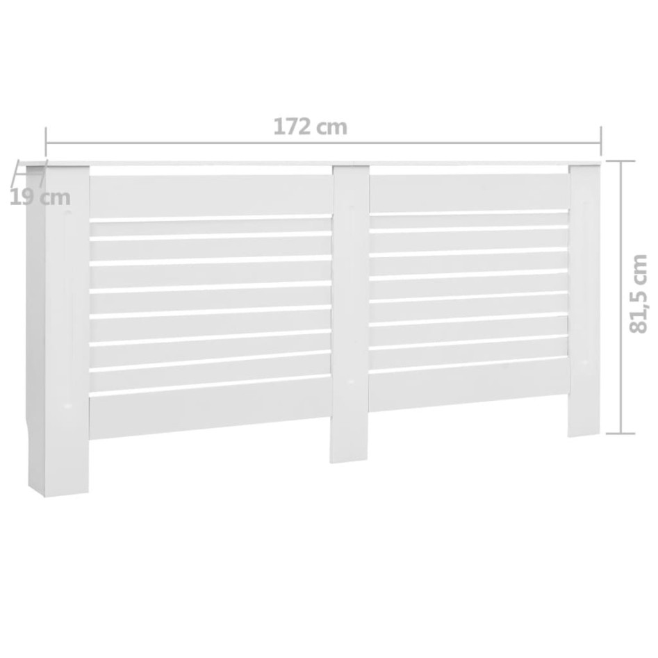 Cubiertas para radiador 2 unidades MDF blanco 172x19x81,5