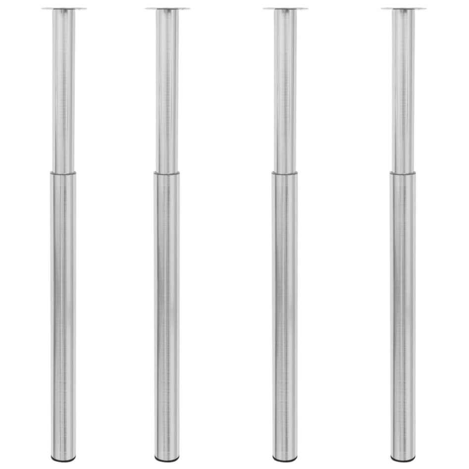 Patas de mesa telescópicas 4 uds níquel cepillado 710-1100
