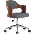 Silla de oficina giratoria de madera curvada y tela