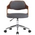 Silla de oficina giratoria de madera curvada y tela