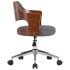 Silla de oficina giratoria de madera curvada y tela