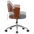 Silla de oficina giratoria de madera curvada y tela