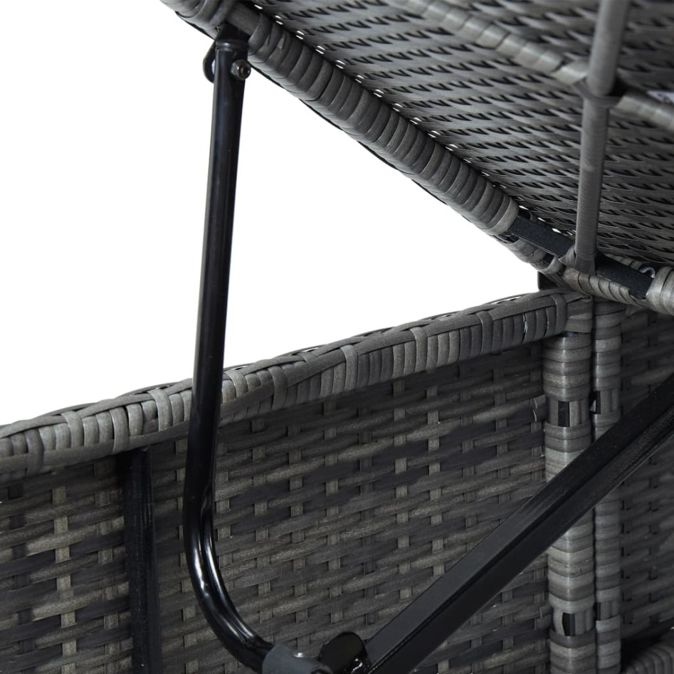 Tumbonas de jardín y mesita 3 piezas ratán sintético