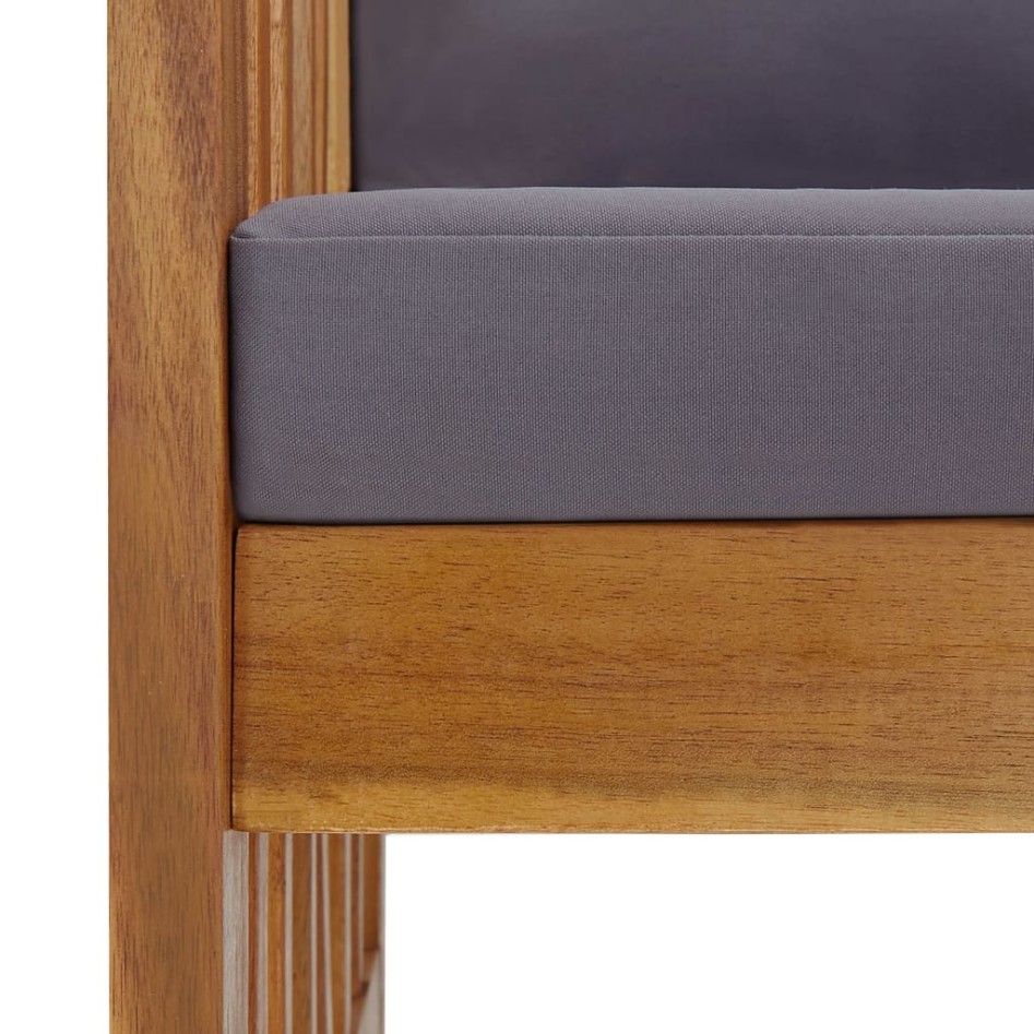 Muebles de jardín 3 piezas con cojines madera maciza de