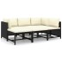 Set de muebles de jardín 6 pzas y cojines ratán sintético