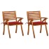 Sillas de comedor jardín con cojines 2 uds madera maciza