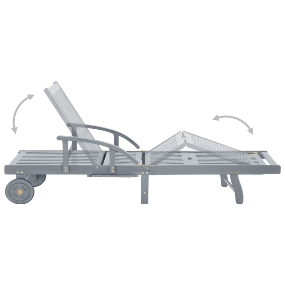 Tumbona de jardín con cojín madera maciza de