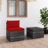 Muebles de jardín de palets 2 piezas cojines madera maciza