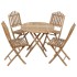 Set de comedor de jardín plegable con cojines 5 piezas