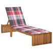 Tumbona con cojín madera maciza de acacia
