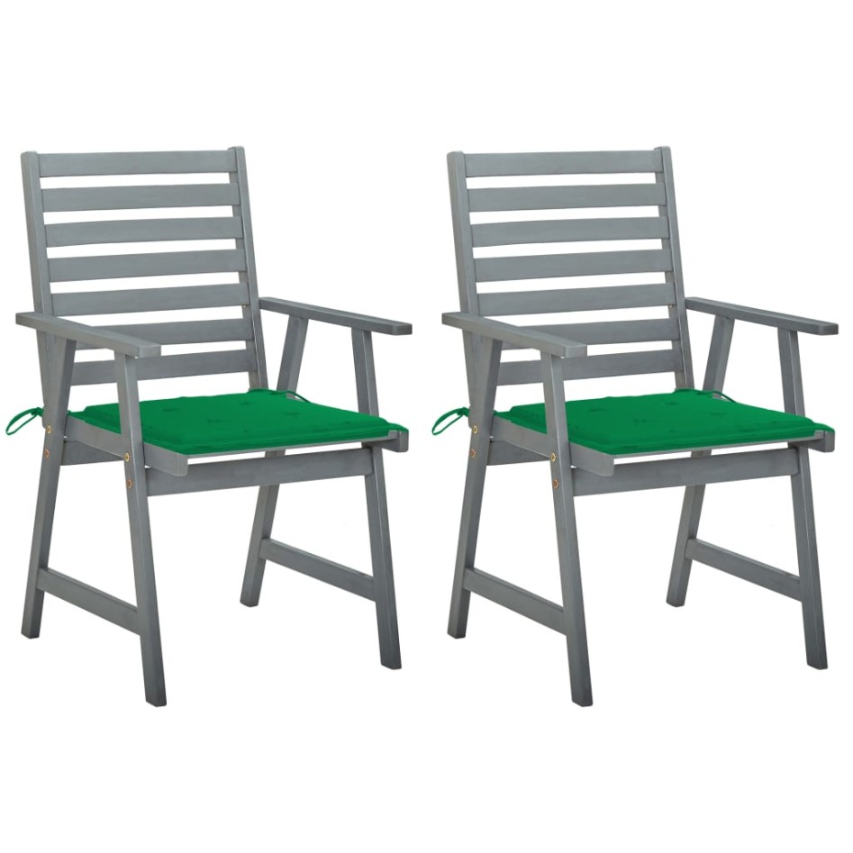 Sillas de comedor jardín 2 uds madera maciza acacia con